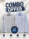 Combo Ralph Lauren Export Men's Shirt Colour Light Blue Stripe & Sky Blue White Stripe
